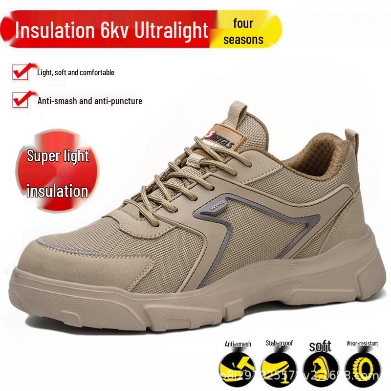 Men's Steel Toe Breathable Safety Shoes - Anti-Smash, Anti-Puncture Construction Footwear