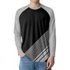 Men's Fashion Printed Raglan Long Sleeve Sports Top