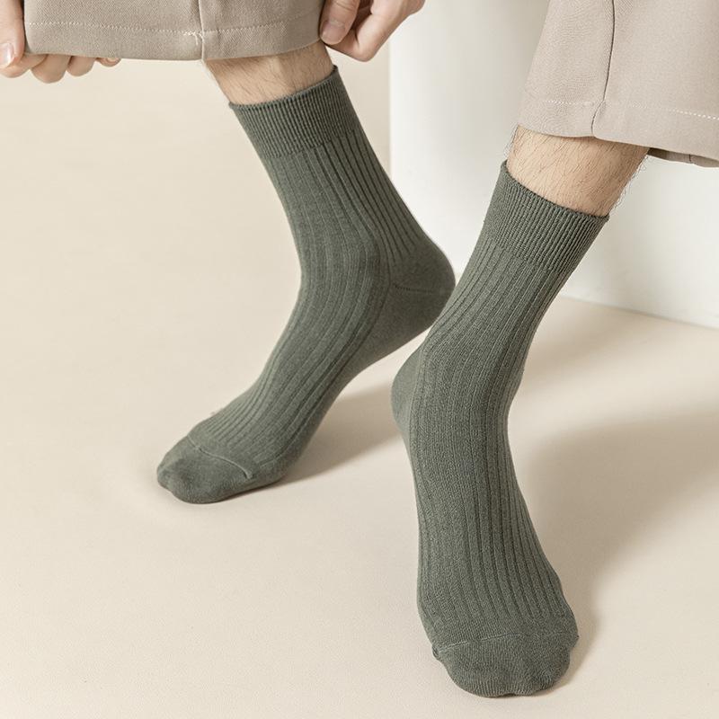Socks Men'S Pure Cotton Medium Tube Socks Sports Sweat-Absorbing Deodorant Boneless Cotton Business Casual Men'S Socks