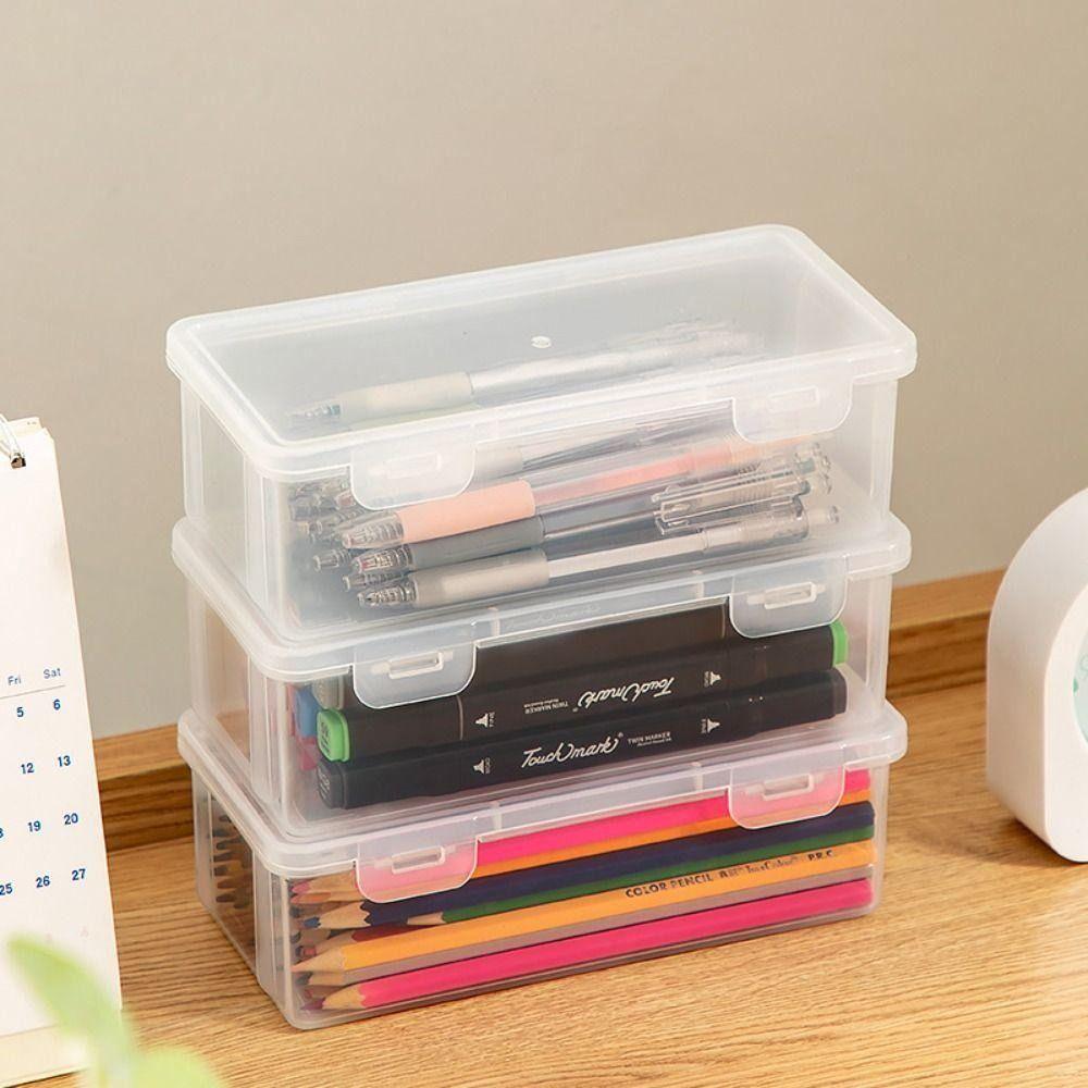 1Pcs School Stationery Supplies Plastic Pencil Box Large Capacity Storage Box Durable Pencil Case