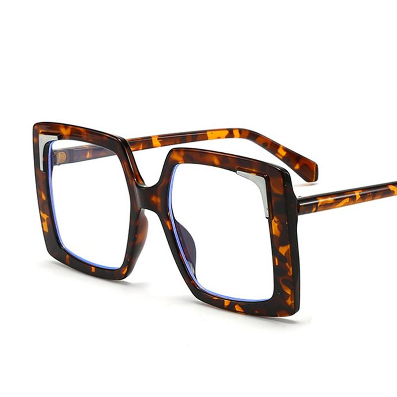 Coolfang Fashion Square Glasses Frame Anti Blue Light Computer Glasses For Women Large Frame Protective Eyewear