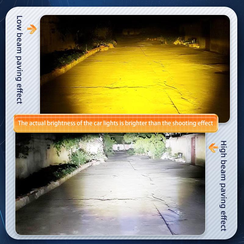 1/2Pcs Motorcycle LED Spotlight Dual Color Hi/Low Beam Fog Lamps for Car Trucks SUV UTV 12V 24VMini Lens Headlight Driving Light