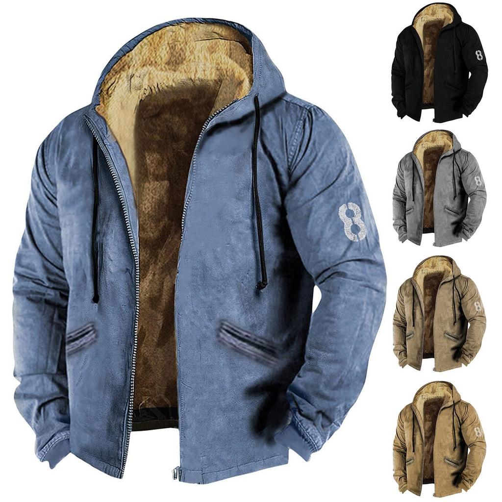 Giacca con stampa da uomo Giacca con cappuccio con cerniera e tendenza casual primaverile e autunnale
