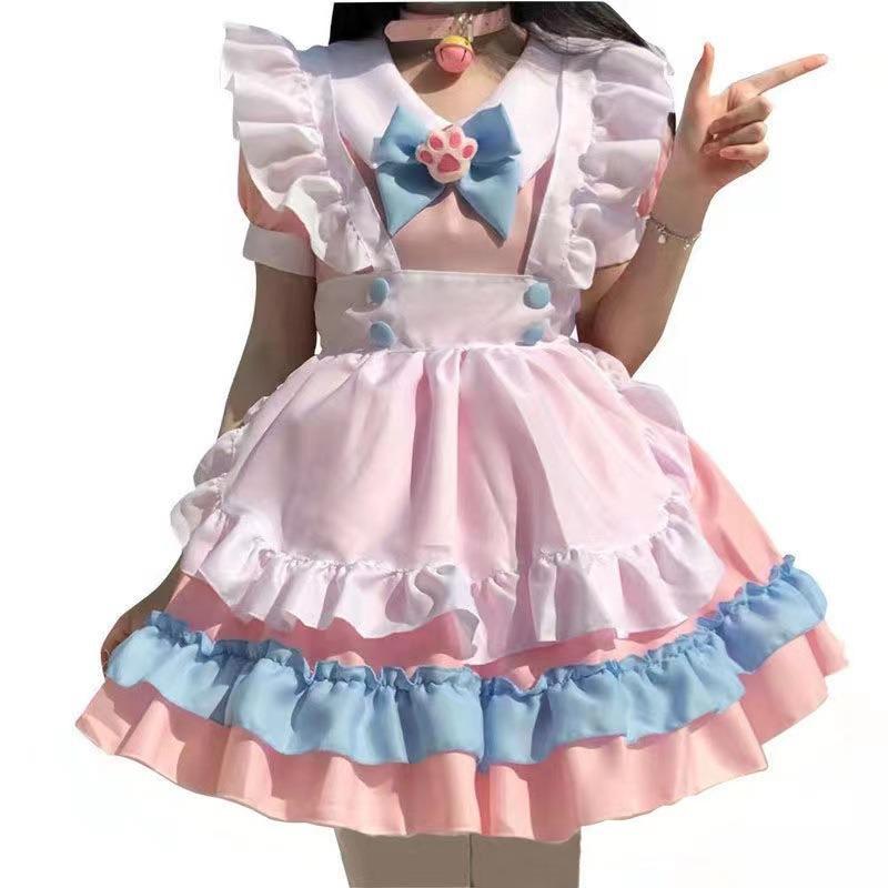Dienstmädchen zweidimensional, süßes Kleid Mädchen Anime Dienstmädchen Lolita Kleid Bühnenkleidung
