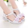 Girls Princess Shoes Non-slip Soft Sole Kids Dance Shoes T-strap Open Toes 2025 Summer New Children Sandals Sweet Bows Non-slip