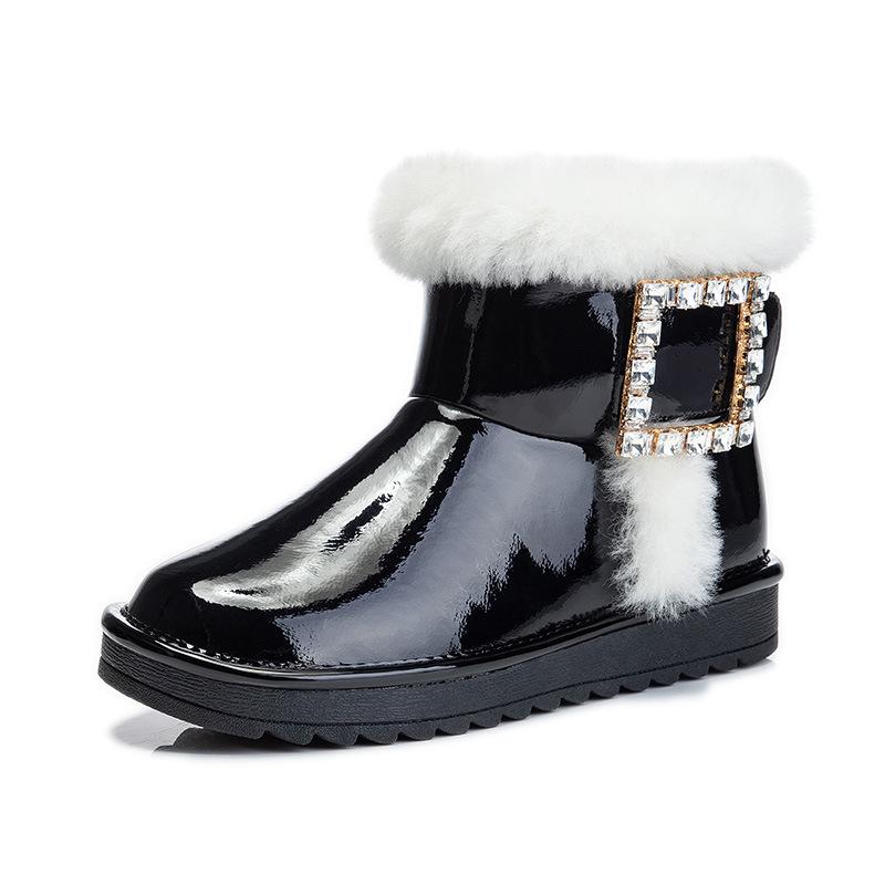 Real Wool Snow Boots Women's 2025 Autumn and Winter New Women's Medium Tube Waterproof Cotton Boots Warm and Velvet Snow Cotton Women's Tide