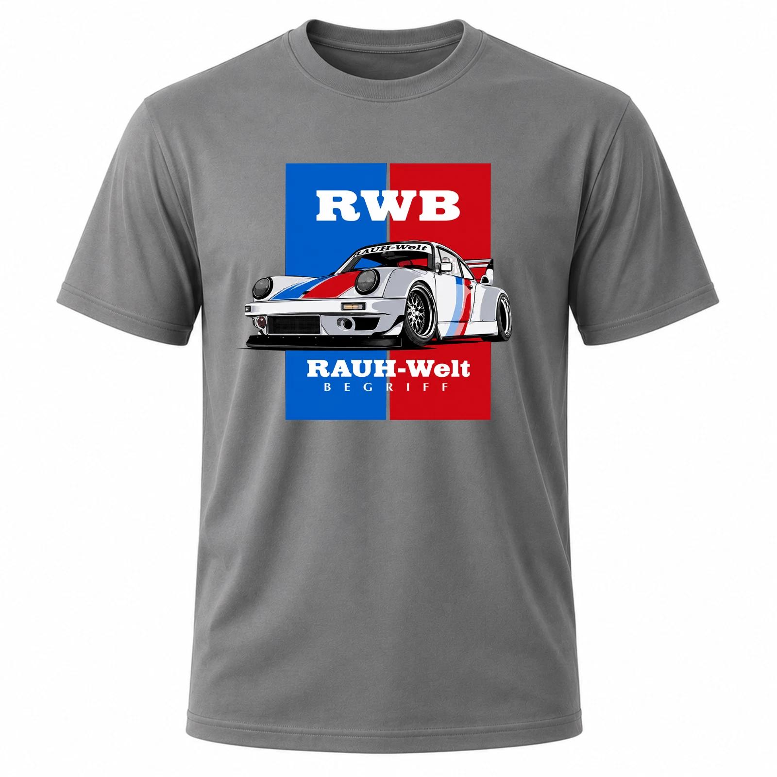 RWB Rauh Welt Begriff Racing Tuner Car Men s White Graphic T Shirt Freeships XXXL