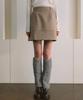 LOVEUSU Blend Wool Mini Skirt (Beige)