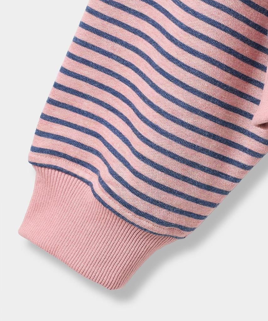 Yujen Essential Raglan Stripe Sweatshirt_Pink & Blue