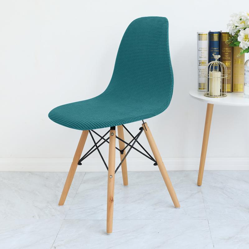 Velvet And Polar Fleece Fabric Shell Chair Cover Stretch Scandinavian Chair Covers Dining Seat Cover For Hotel Home Living Room
