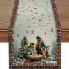 1Pc Christmas Table Runner - Festive Holiday Design With Nativity Scene, Snowflakes & Red Berries,Perfect For Home Kitchen Decor