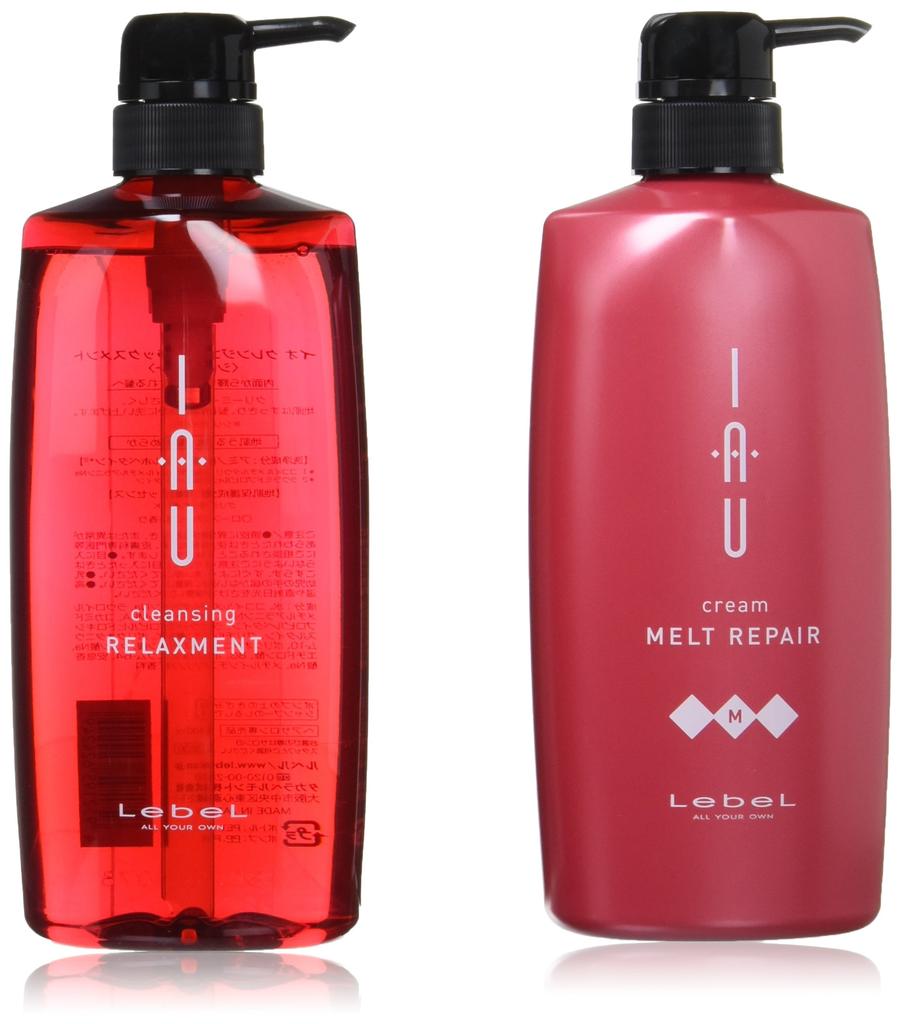Lebel IAU Io Cleansing Relaxation Shampoo 600ml & Io Cream Melt Repair Treatment 600ml