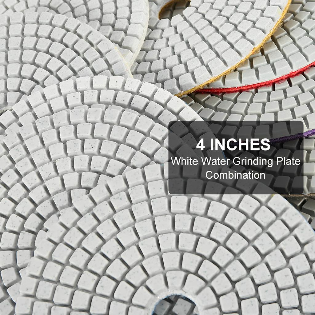 10/15/24Pcs 4inch Diamond Polishing Pad 50-6000 Grit Sanding Pad Granite Buffing Wet Grinding Pad with 5/8 Inch-11 Backer Pad
