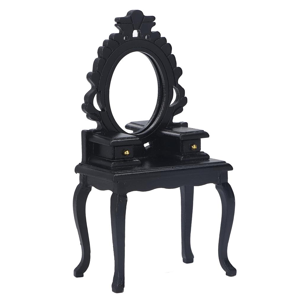 1:12 Dollhouse Dressing Table Stool Miniature Bedroom Furniture Model Decoration DIY Dollhouse Accessory