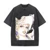 JoJo's Bizarre Adventure Jolyne Cujoh Kleidung Herren Damen Kurzarm T-Shirts Gewaschenes Baumwoll-T-Shirt Vintage Oversized Streetwear
