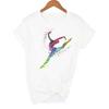 Gymnast Dancer T Shirt Femme Watercolor Gymnastics Art Tshirt Women Summer White Tee Shirt Tops