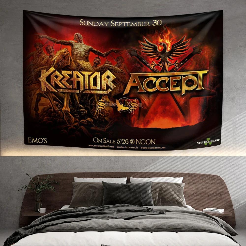 Německá rocková kapela Tapiserie Akceptuje Heavy Metalovou hudbu Domácí dekorace Nástěnná závěsná pokrývka Pozadí do ložnice na kolejích Festivalové dárky