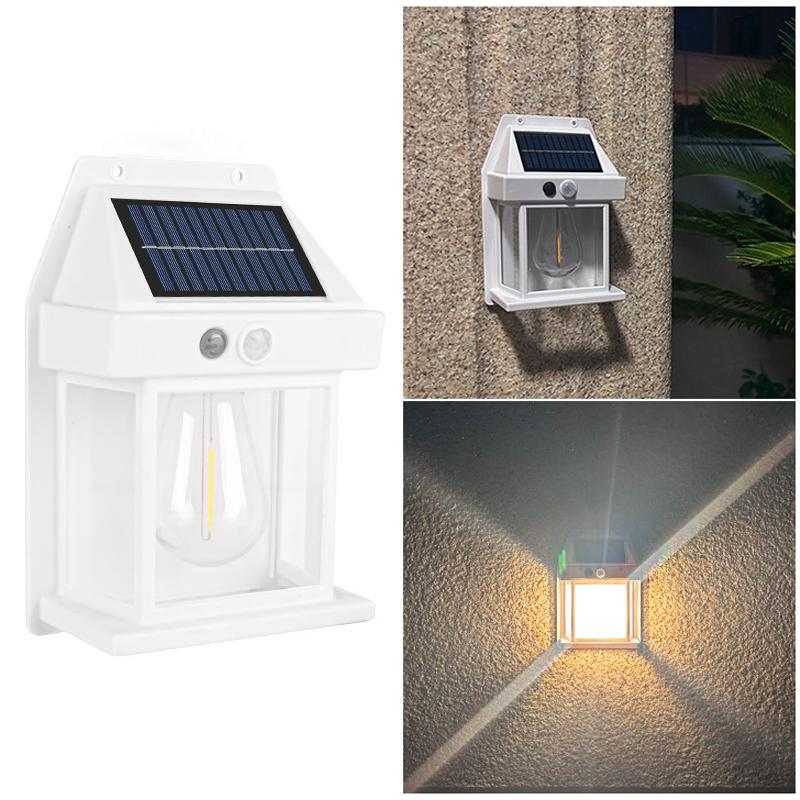 Motion Sensor Retro Tungsten Light Outdoor, LED Wall Lantern, Outdoor Wall Lamp for Garden, Courtyard, Park, Fence