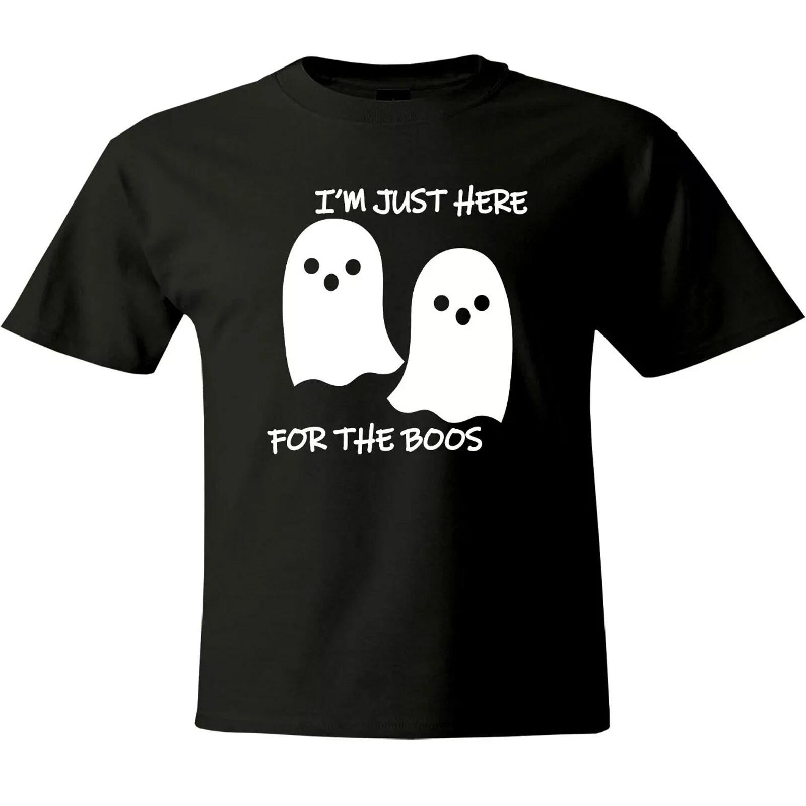 Ghost Shirt I m Just Here For The Boos T-Shirt Funny Halloween shirt spooky Fall L