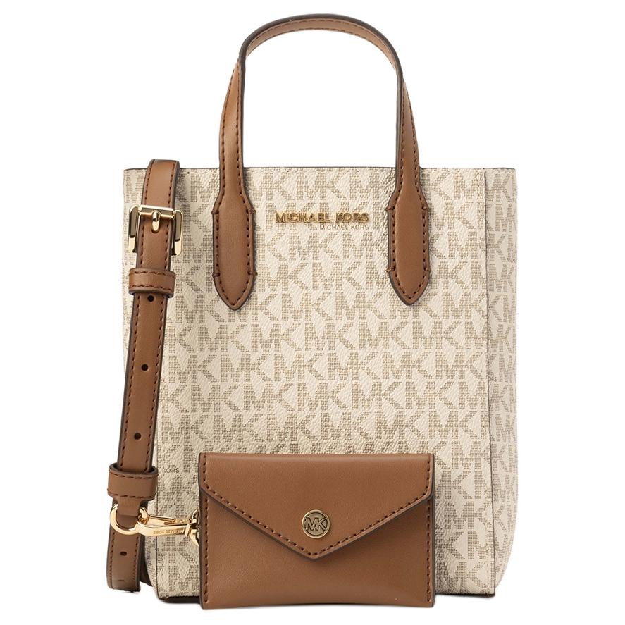 

Michael Kors Vincent Logo Print Magnetic Closure Coated Canvas Shoulder Crossbody Mini Bag Women handbags Vanilla-White 35F4G2VC0B-VANILLA Basic Set (Bag+Dust Bag)