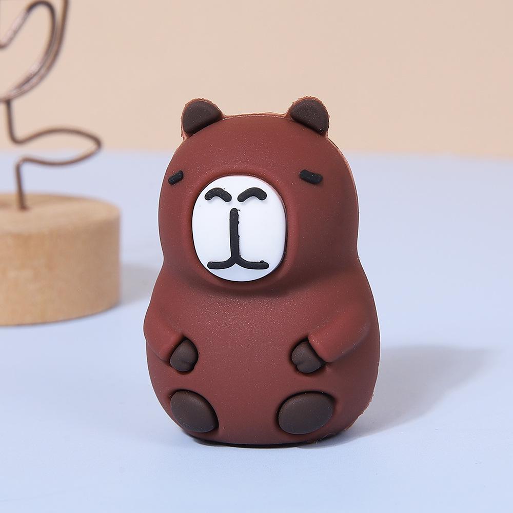 Cute Capybara Cartoon Animal Plush Pencil Sharpener and Desktop Ornament for Students
