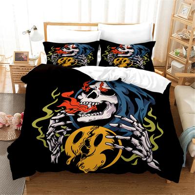 3D Printed Skull Bedding Set Pillowcase Cyber Love Duvet Cover Double Twin Full Queen King Adult Kids Bedclothes Quilt Cover