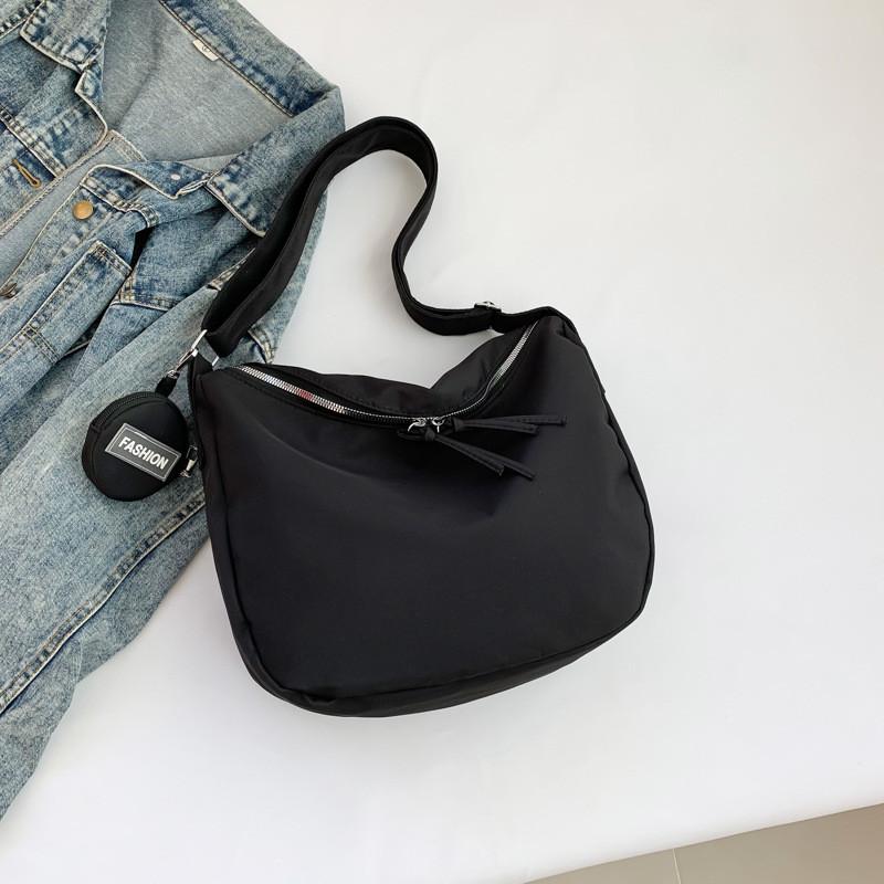 Stylish Fashionable Solid Color Women's Shoulder Bag Canvas Tote For College Students