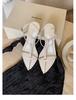 Fashion Sandals for Women in Summer 2025 Pointed Straight Thin Strap with Exposed Toe Buckle Sandals for Women  Sandalias De Mujer