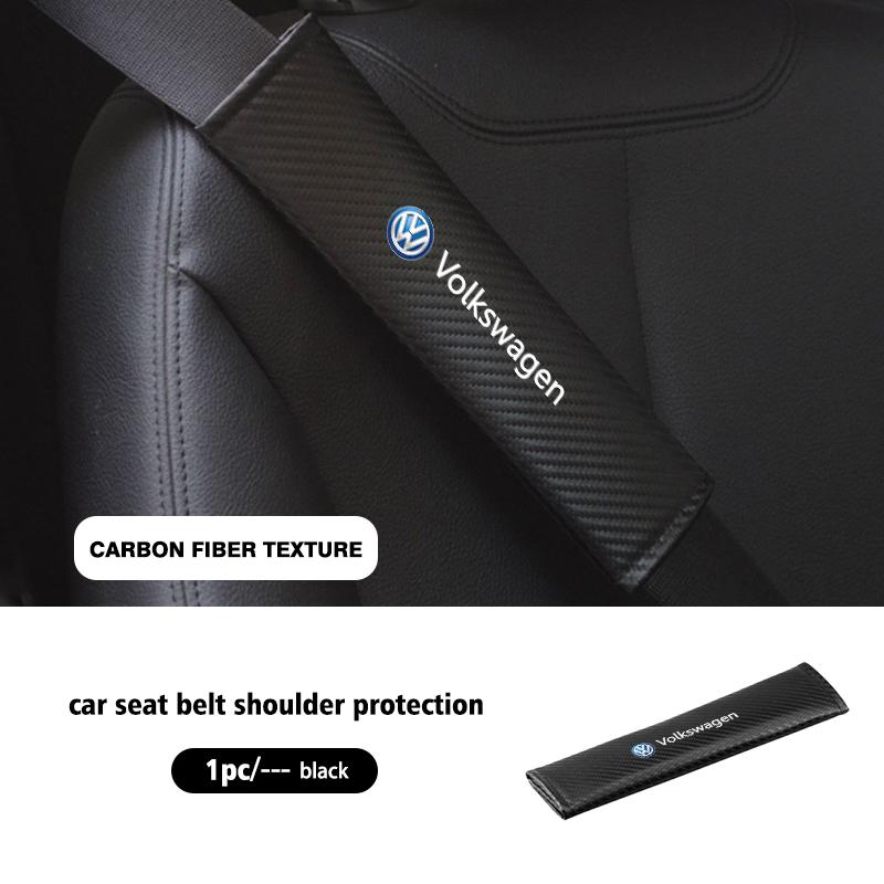BIG1 For Volkswagen VW 2pcs Car Seat Belt Shoulder Protector Litchi Grain Fatigue Relief Pad Polo Jetta Sagitar Magotan Passat B5 B6