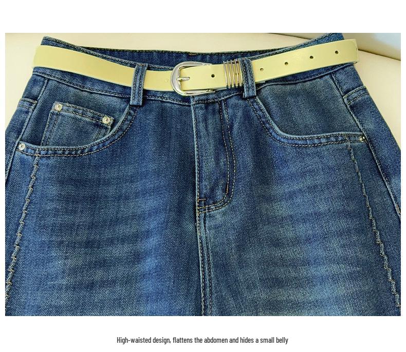 Damen Hellblaue Weitbein-Hose, Hohe Taille, Slim Fit für Birnenform - Frühling/Herbst 2025 Trend