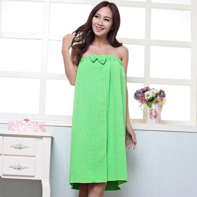Moda Donna Asciugatura rapida Fiocco Indossabile Asciugamano da bagno Doccia SPA Avvolgere Corpo Spiaggia Bagno Accappatoio Accappatoio Morbido Assorbente Microfibra