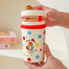 Girl's Heart Cute Pet Mug Cute Straw Ceramic Cup with Lid Spoon Girls Coffee Milk Cup Birthday Gift