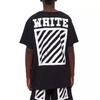 Off-White Ručně malovaný potisk krabice Tričko s kulatým výstřihem a krátkým rukávem Unisex topy Černá OMAA002F161850101001