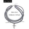 Cross Pendant Beaded Necklace With Geometric Style Handmade Chain For Men And Women