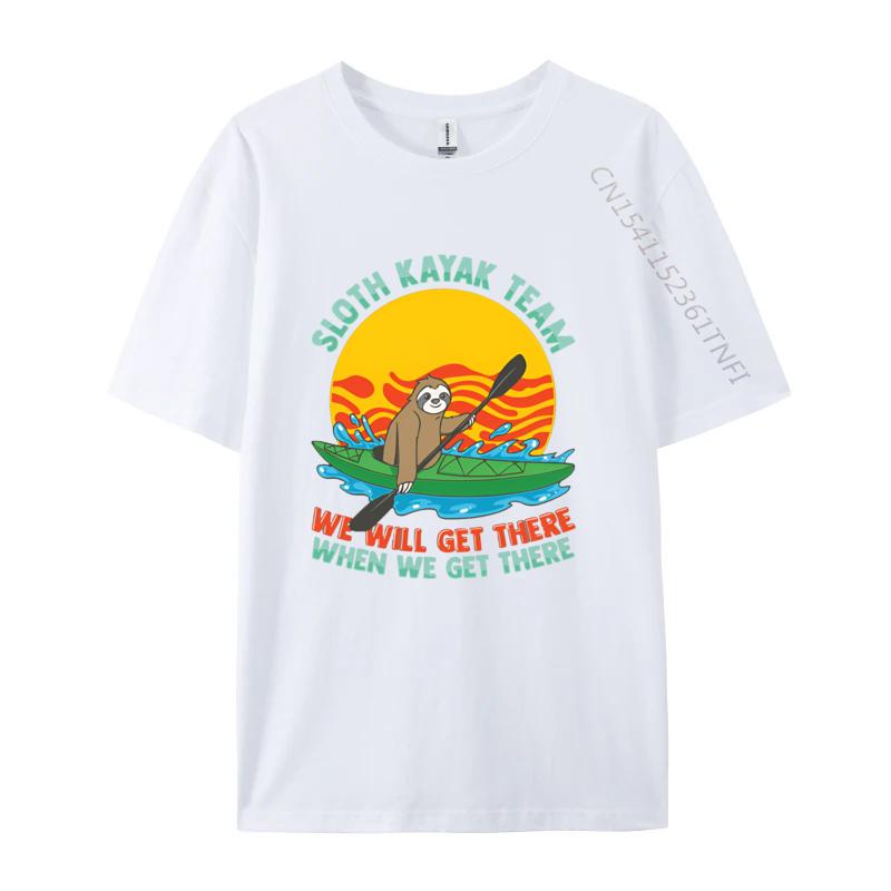 Sloth Kayak Team Will Get There When We Get There T Shirt Men Cotton Oversized Tshirts Men Tee Top Casual Vintage T Shirts S