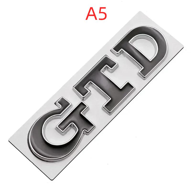 3D Metal GTD Logo Emblem Badge Car Front Grill Rear Trunk Sticker For  PO/LO G/lf 4 5 6 7 7 MK2 MK4 MK5 MK6 MK7 MK8