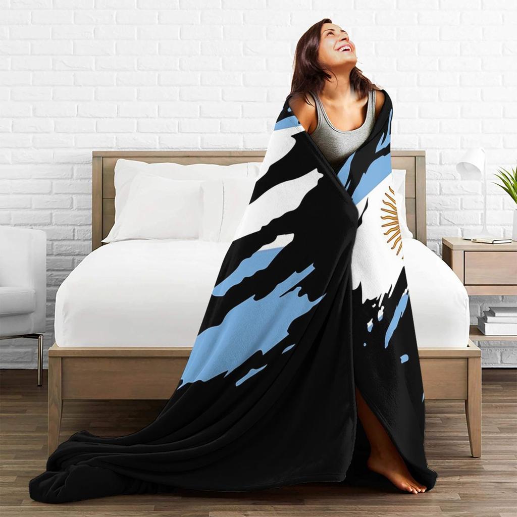 Argentina Argentinian National Flag Blankets Soft Warm Flannel Throw Blanket Bedding for Bed Livingroom Picnic Travel Home Couch