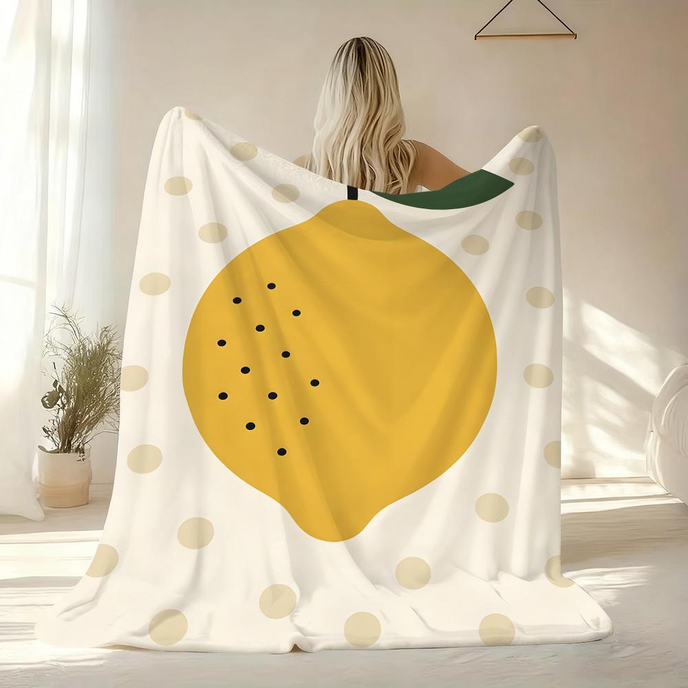 Gelbe Zitrone Überwurf Weiche Flanell AC-Decke Leichte Sommer-Nickerchen-Decke Gemütliche Decke für Sofa Bett Reise Zuhause