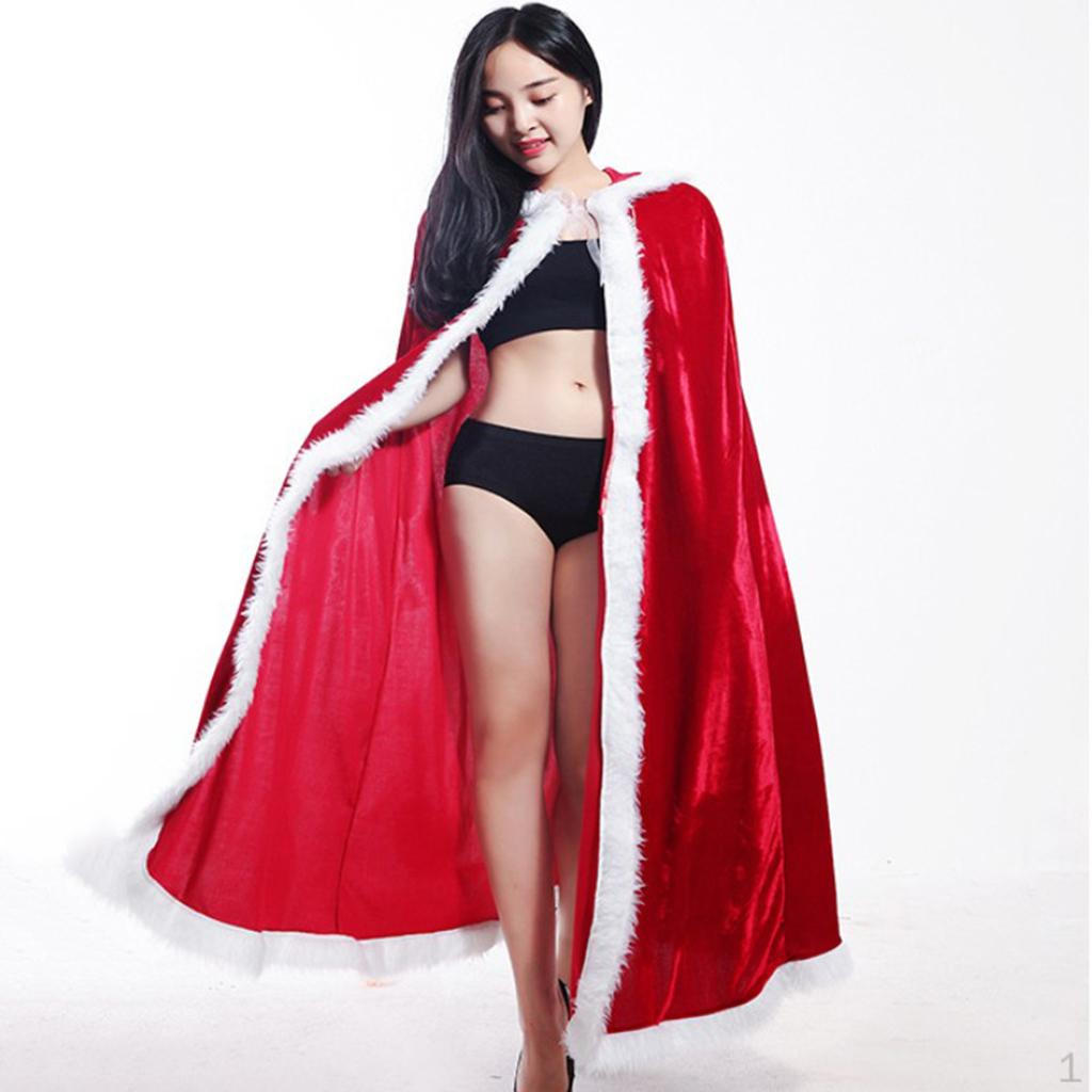 Christmas Cosplay Red Cloak Festival Hooded Cape Fancy Dress Costume Props