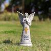 Statui Înger Grădină Rășini Decorațiuni Exterioare, Figurine Îngeri Solare Luminoase pentru Decorațiuni Grădină Curte Artă Cadou Comemorativ