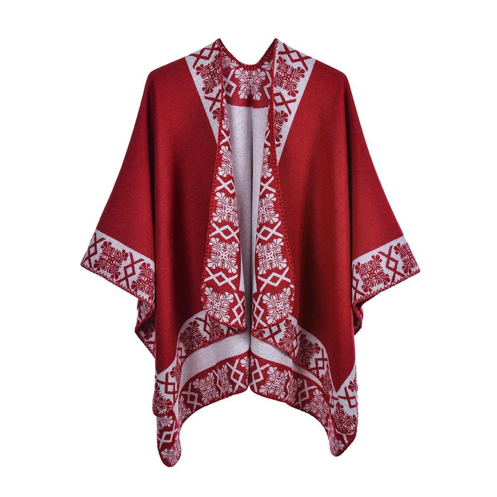 Ponchos Coat  Cashmere Scarves Women Winter Warm Shawls And Wraps Pashmina Thick Capes Blanket Femme Scarf