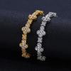 Luxury Colorful Marquise Flower Design Custom Iced Out Hip Hop Jewelry Cuban Link Chain Bracelet