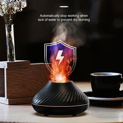 Láng Aromadiffúzor Légpárásító Otthoni Ultrahangos Párásító Ködképző Illóolaj Diffúzor LED Színes Lánglámpával Tisztító