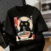 Russia Streetwear Unisex T Shirt Cute Lazy Cat Hip Hop Bear Rabbit Graffiti Multiple Cartoon Design Printed Cotton Graphic Tee