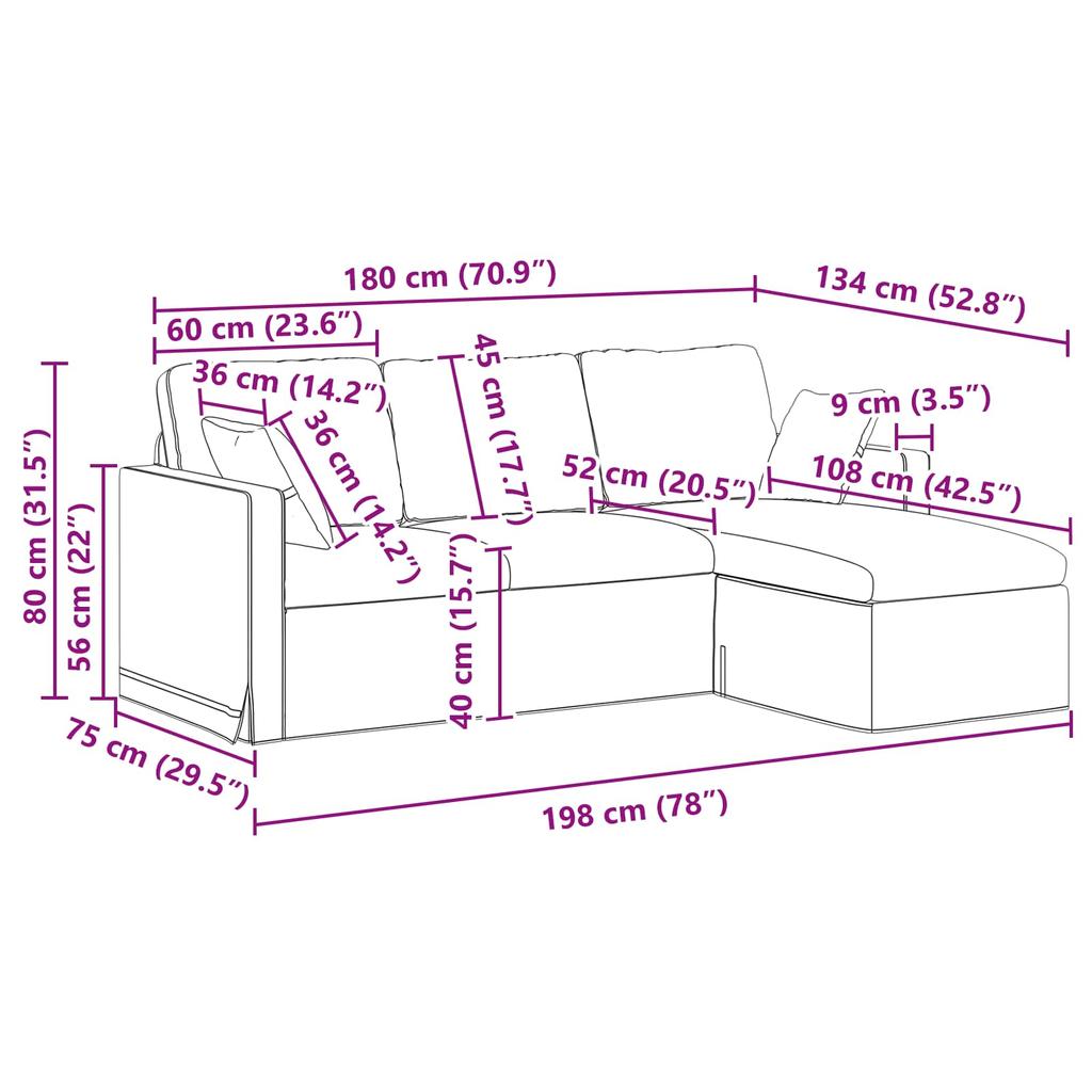 Sofa Dark Green 198 x 134 x 80 cm Velvet