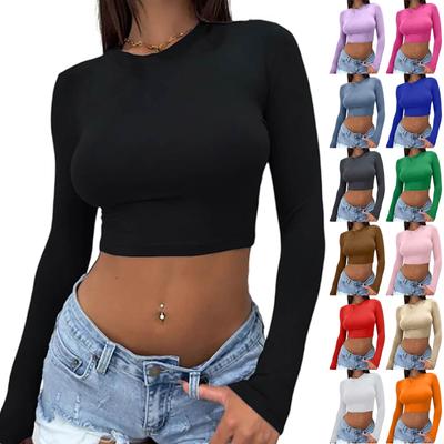 Women's And Winter Slim Bottom T-shirt Fashion Casual Gradient Round Neck Pullover Long Sleeve Top