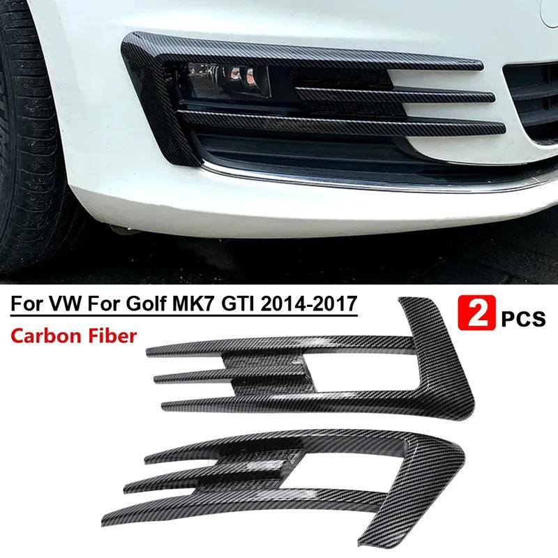 Front Bumper Fog Light Grilles Grill For VW Volkswagen Golf 7 MK7 GTI 2014 2015 2016 2017 Fog Lamp Eyebrow Wind Kinfe Cover Trim