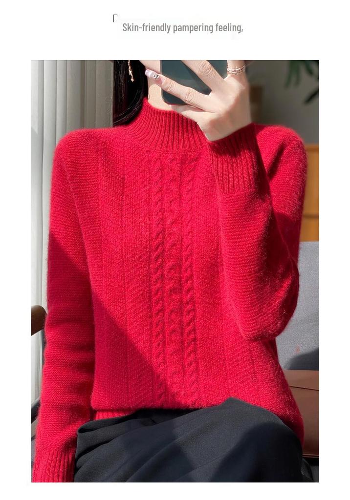 Autumn & Winter 3D Twisted Flower Wool Sweater: Thick, Soft, Skin-Friendly Knitwear for Women