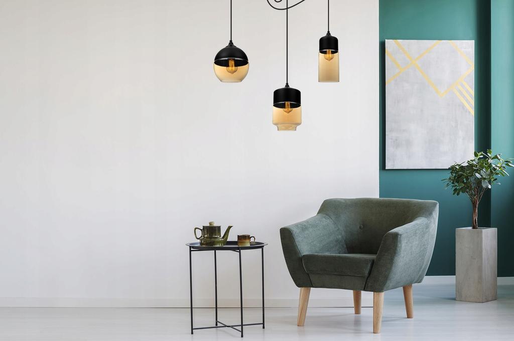 ELEGANT SPIDER HANGING LAMP GLASS SHADE