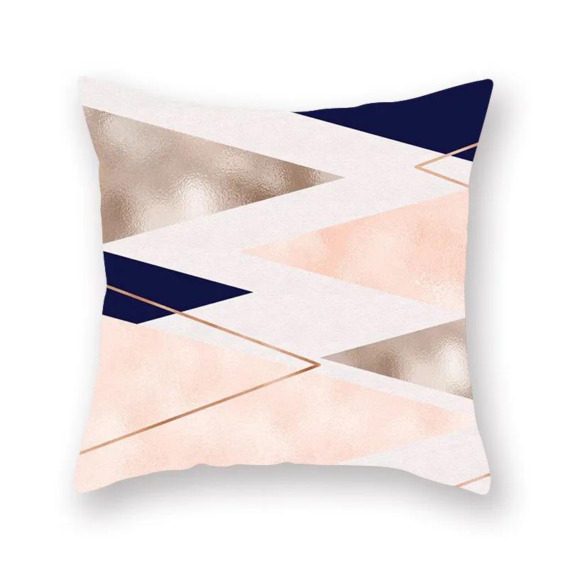 45X45CM Pink Shiny Polka Dot Alphabet Geometric Simple Pillow Cover Bed Sofa Car Office Seat Cushion  Home Decoration